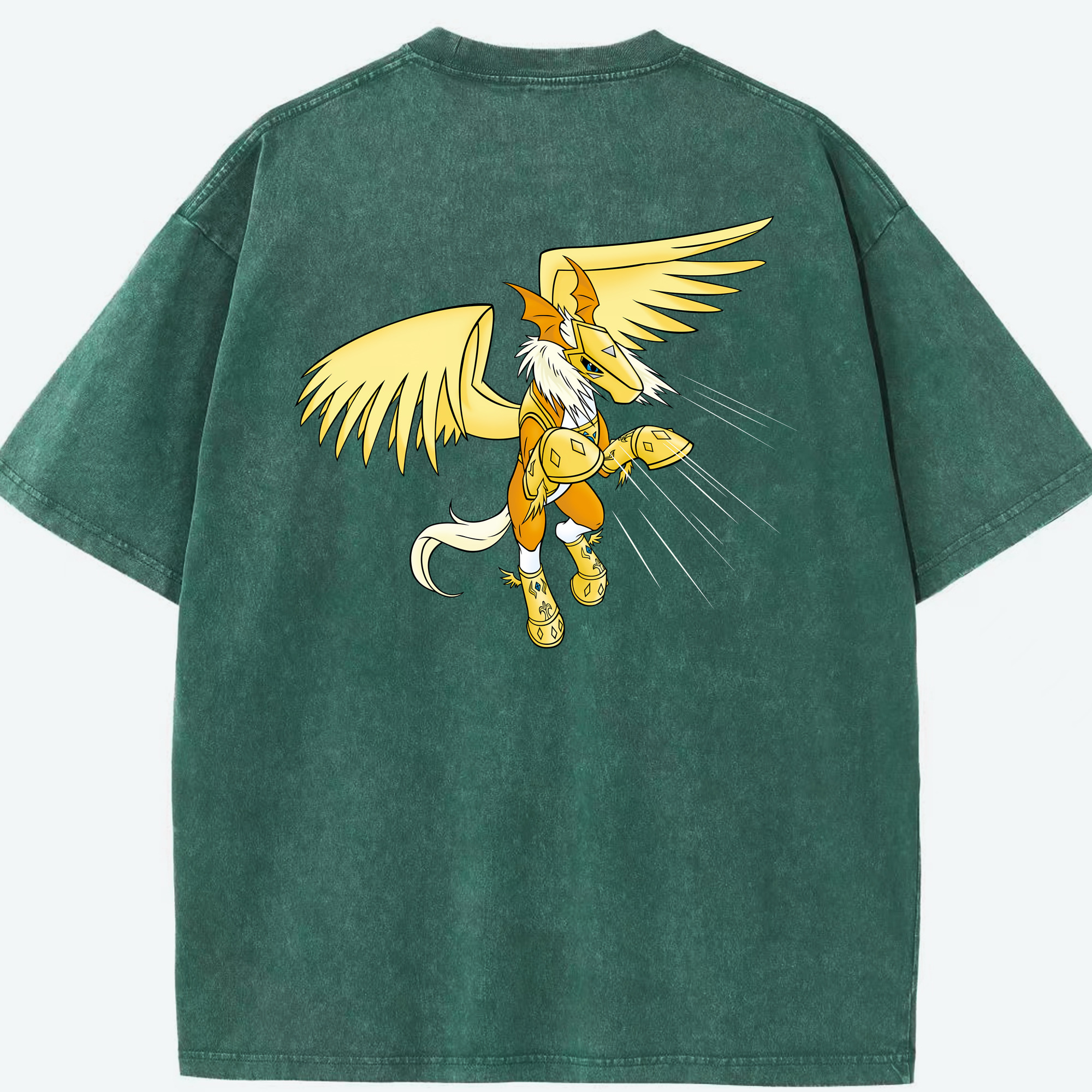 （画像用） Digimon デジタルモンスター/デジモン 綿100% ヴィンテージ風 半袖Tシャツ（背面プリント）